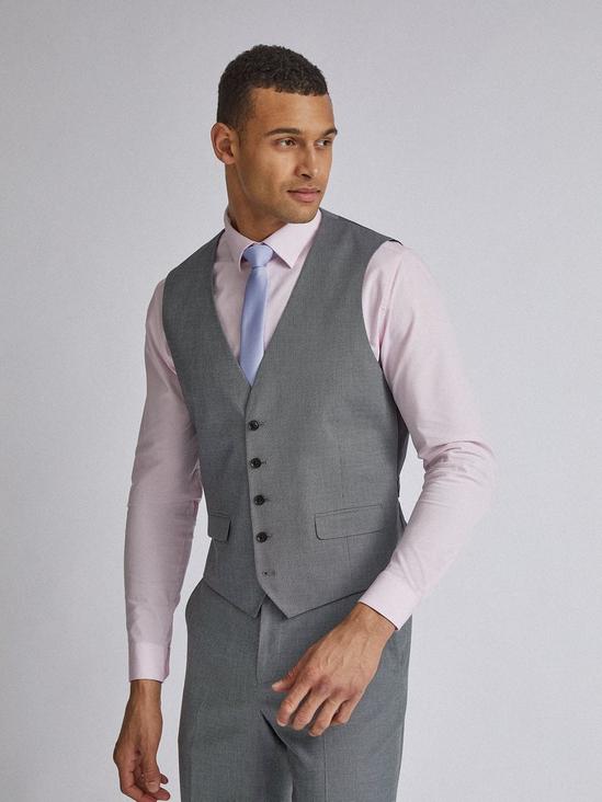 Burton Grey Micro Texture Tailored Fit Suit Waistcoat 1