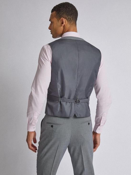 Burton Grey Micro Texture Tailored Fit Suit Waistcoat 2