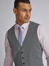 Burton Grey Micro Texture Tailored Fit Suit Waistcoat thumbnail 3