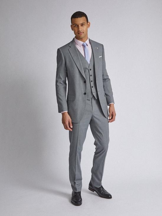 Burton Grey Micro Texture Tailored Fit Suit Waistcoat 4
