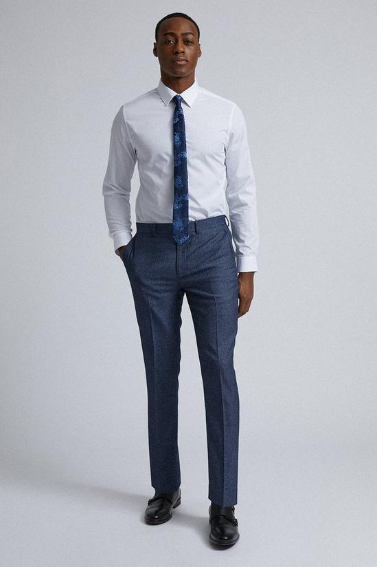 Burton Blue Texture Slim Fit Suit Trousers 2