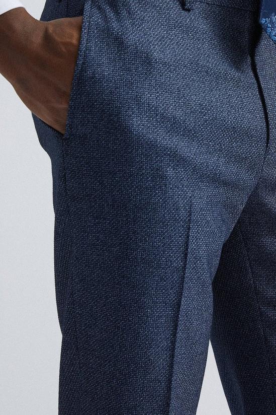Burton Blue Texture Slim Fit Suit Trousers 4