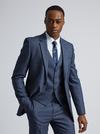 Burton Blue Texture Slim Fit Suit Waistcoat thumbnail 4
