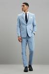 Burton Pale Blue Sharkskin Slim Fit Suit Jacket thumbnail 2