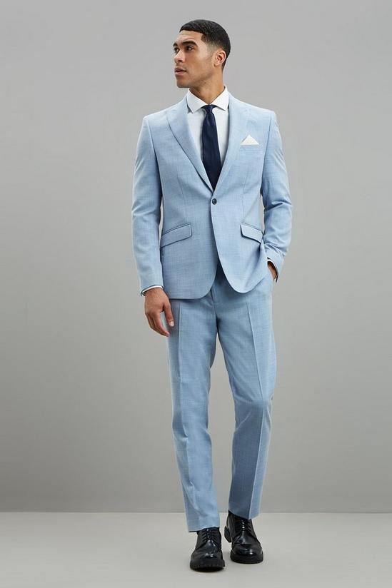 Burton Pale Blue Sharkskin Slim Fit Suit Jacket 2