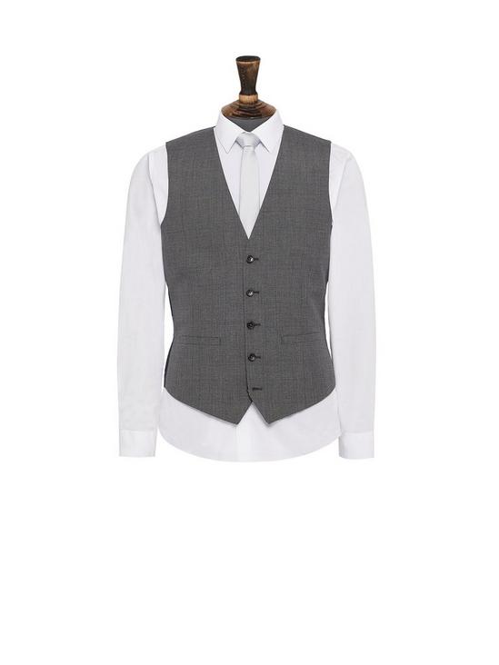 Burton Grey Jaspe Check Tailored Fit Suit Waistcoat 4