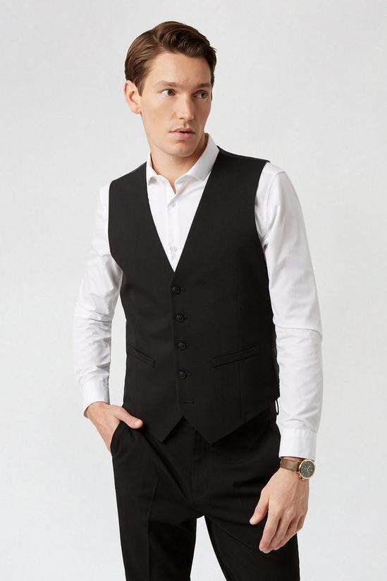 Burton Black Essential Waistcoat 1