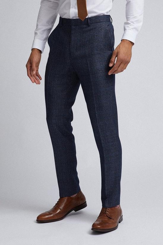 Burton Slim Navy Grindle Suit Trousers 1