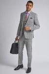 Burton Grey Pink Pow Check Slim Fit Suit Jacket thumbnail 2