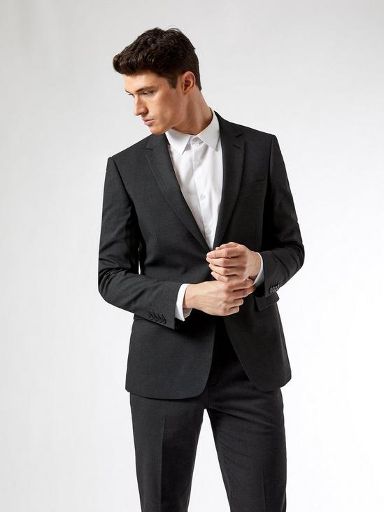 Burton Charcoal Tailored Fit Essential Suit Jacket 1