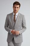 Burton Grey Neutral Slim Fit Pow Check Suit Jacket thumbnail 3