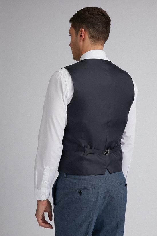 Burton Slim Fit Blue Jaspe Check Suit Waistcoat 3