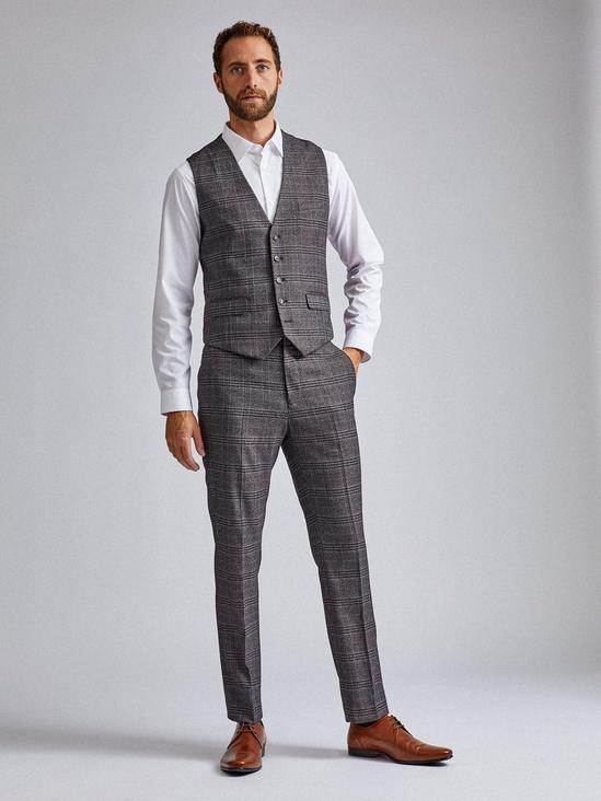 Burton Grey and brown Multi Slim fit Suit Jacket 4