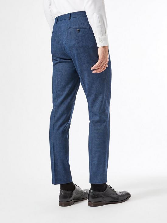 Burton Blue Texture End On End Slim Fit Trousers 2