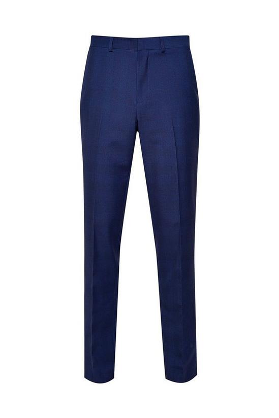 Burton Blue Self Check Tailored Fit Suit Trousers 4