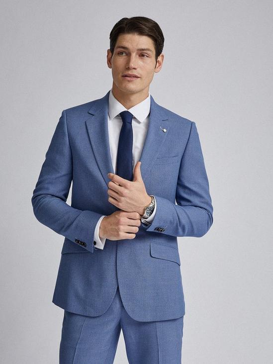 Burton Light Blue Microweave Slim Fit Suit Jacket 5