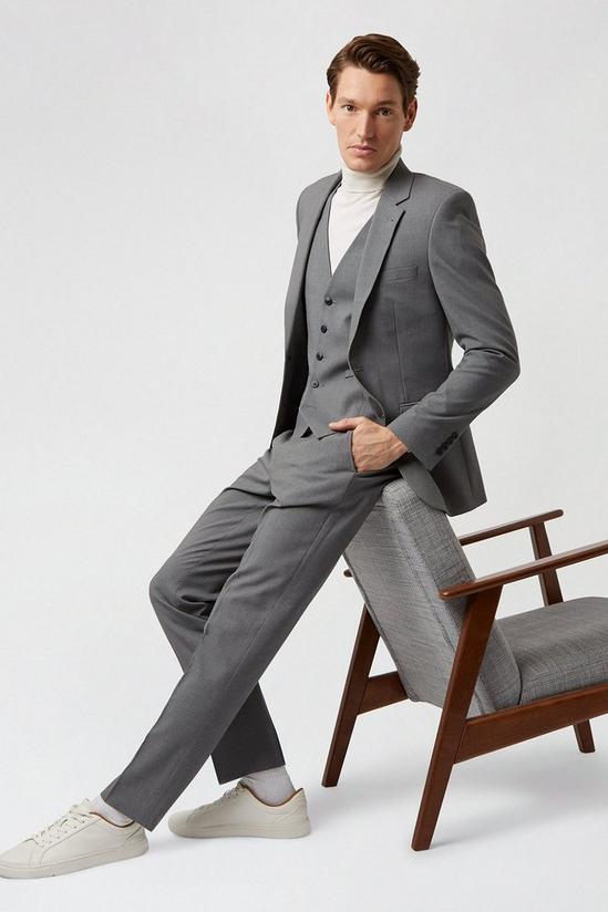 Burton Light grey essential eco Slim Fit  trousers 2