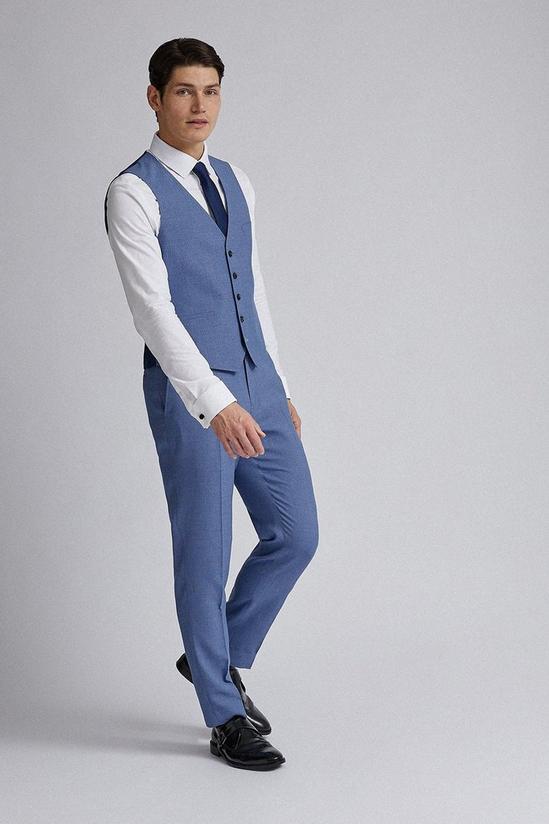 Burton Light Blue Microweave Slim Fit Suit Waistcoat 2