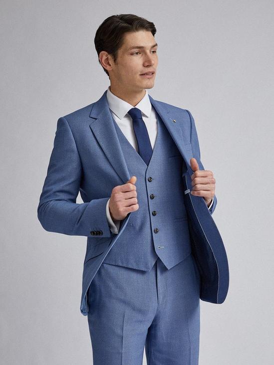 Burton Light Blue Microweave Slim Fit Suit Waistcoat 5