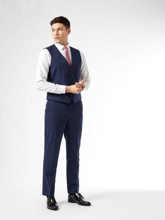 Burton Navy Marl Tailored Fit Suit Trousers 5