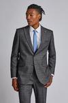 Burton Grey and Blue Tailored Fit Check Suit Jacket thumbnail 1