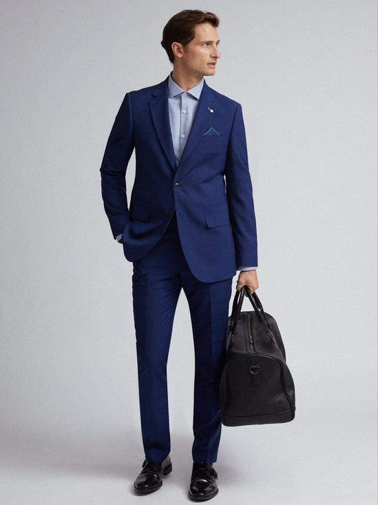 Burton Blue Self Check Tailored Fit Suit Jacket 5