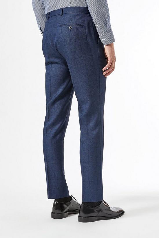 Burton Navy Slim Fit Birdseye Suit Trousers 3