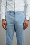 Burton Slim Fit Pale Blue Sharkskin Suit Trousers thumbnail 4