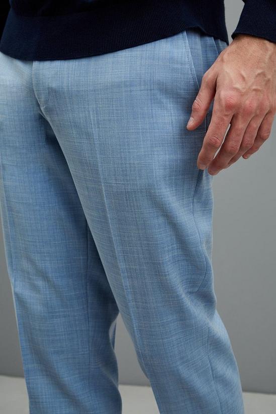 Burton Slim Fit Pale Blue Sharkskin Suit Trousers 5