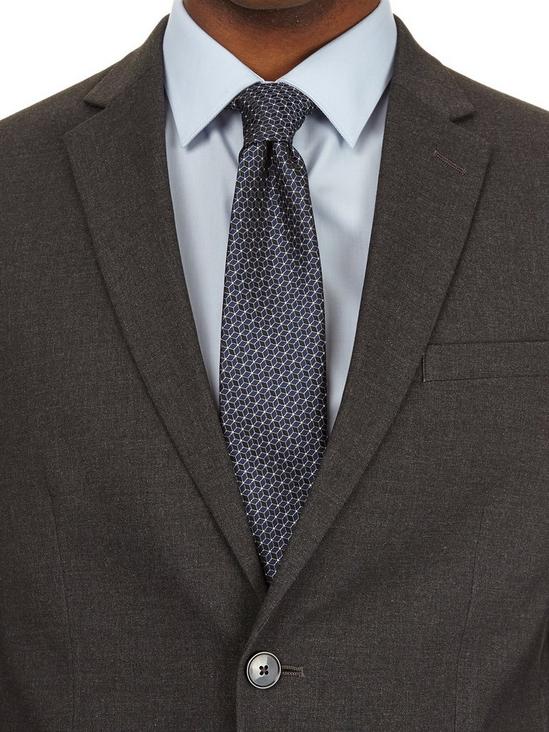 Burton Dark Grey Essential Tailored Fit Suit Jacket 3