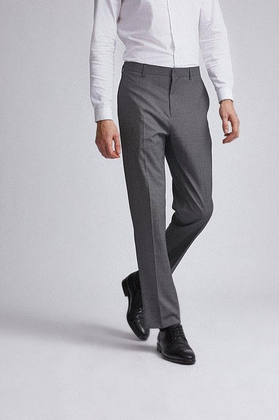 Burton Charcoal End on End Tailored Fit Suit Trousers 1