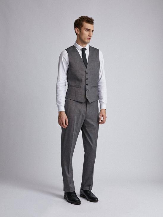 Burton Charcoal End on End Tailored Fit Suit Trousers 5