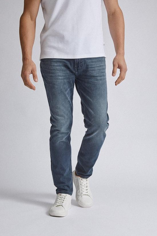 Burton Blue Tapered Fit Overdye Jeans 1
