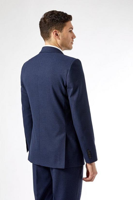 Burton Navy Marl Tailored Fit Suit Jacket 3