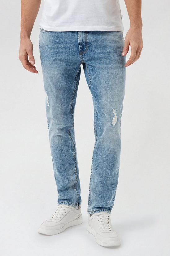 Burton Blue Slim Fit Vintage Selvedge Trim Jeans 1