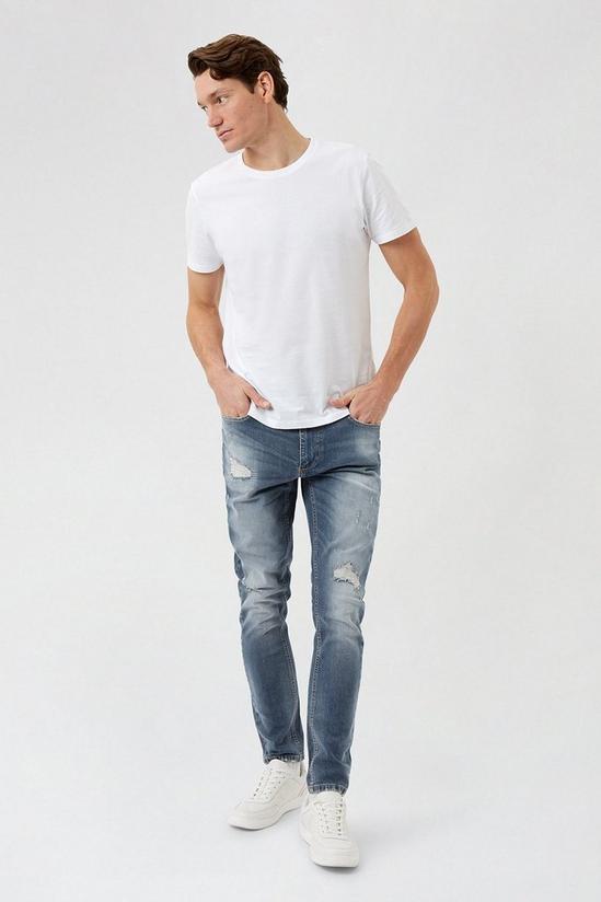 Burton Skinny Grey Blue Rip Jeans 2