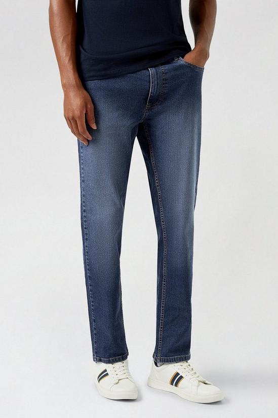Burton Blue Slim Fit Mid Wash Jeans 1