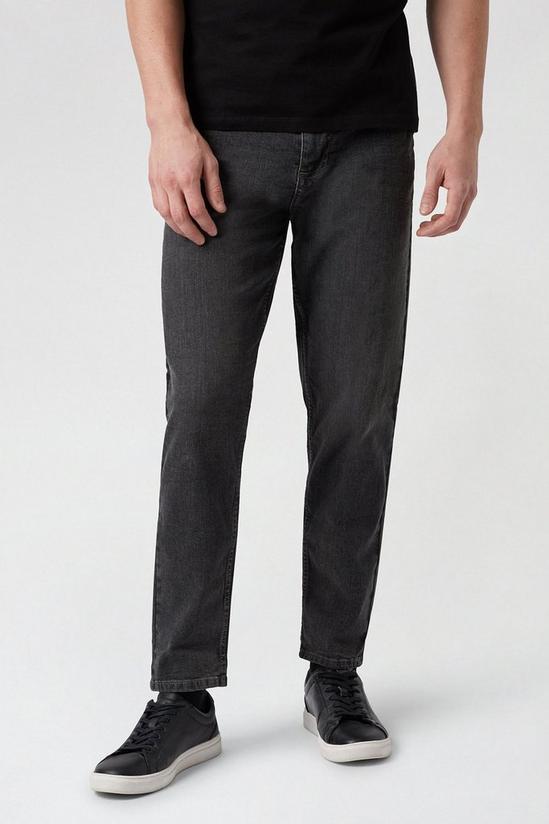 Burton Loose Crop Dark Grey Jeans 1