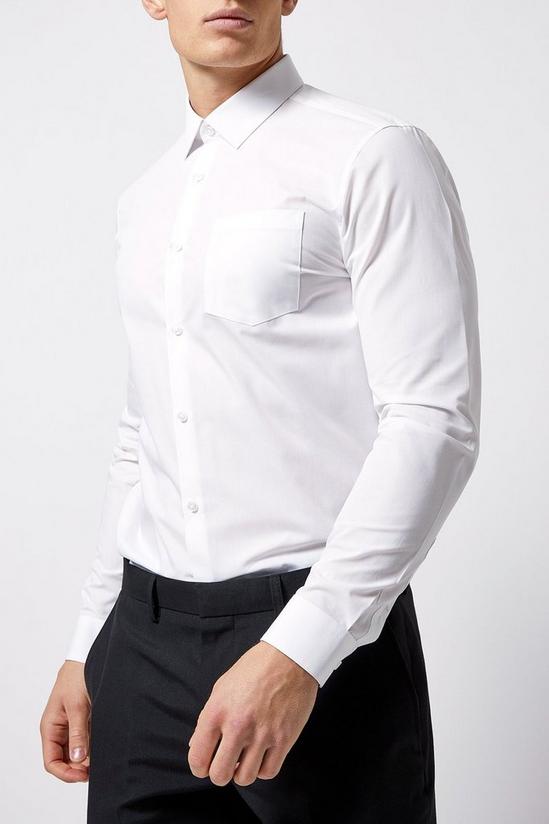 Burton White Slim Fit Essential Shirt With Pocket 1