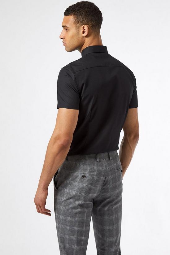 Burton Black Slim Fit Short Sleeved Easy Iron Shirt 3