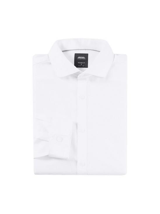 Burton White Tailored Fit Diamond Textured Shirt 2