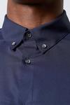 Burton Navy Skinny Fit Button Down Stretch Shirt thumbnail 4