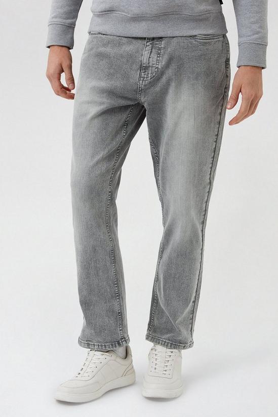 Burton Grey Straight Vintage Light Grey Jeans 1