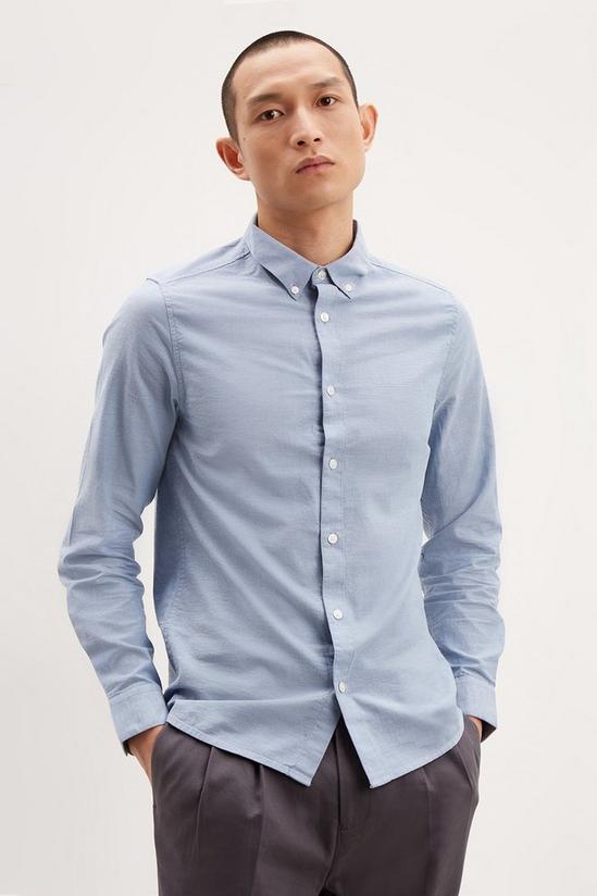 Burton Light Blue Long Sleeve Oxford Shirt 1
