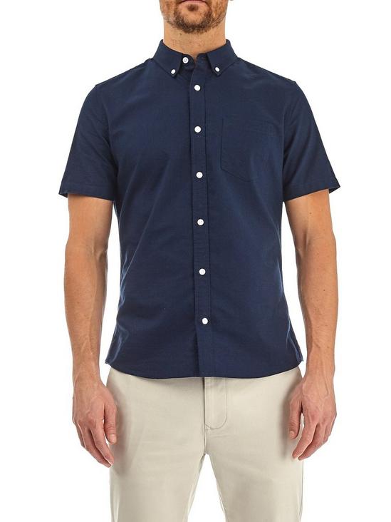 Burton Navy Short Sleeve Oxford Shirt 1