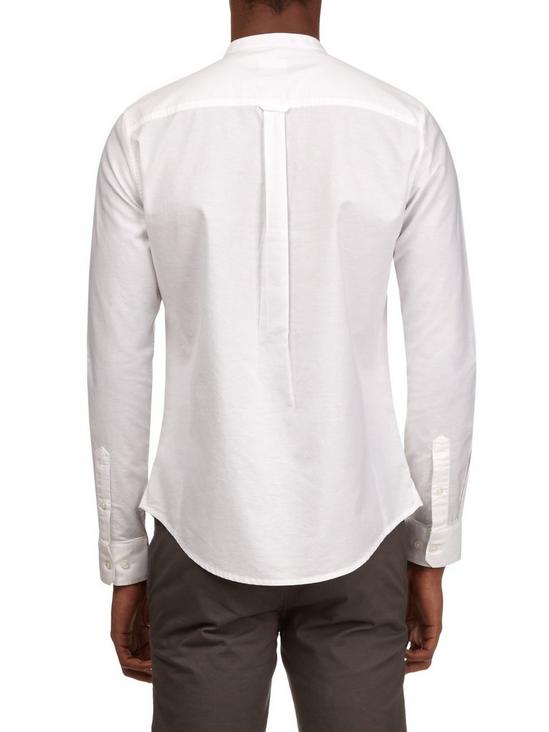 Burton White Long Sleeve Grandad Oxford Shirt 3