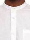 Burton White Long Sleeve Grandad Oxford Shirt thumbnail 4