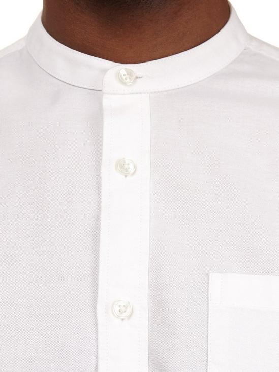 Burton White Long Sleeve Grandad Oxford Shirt 4