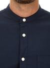 Burton Navy Short Sleeve Grandad Collar Oxford Shirt thumbnail 3