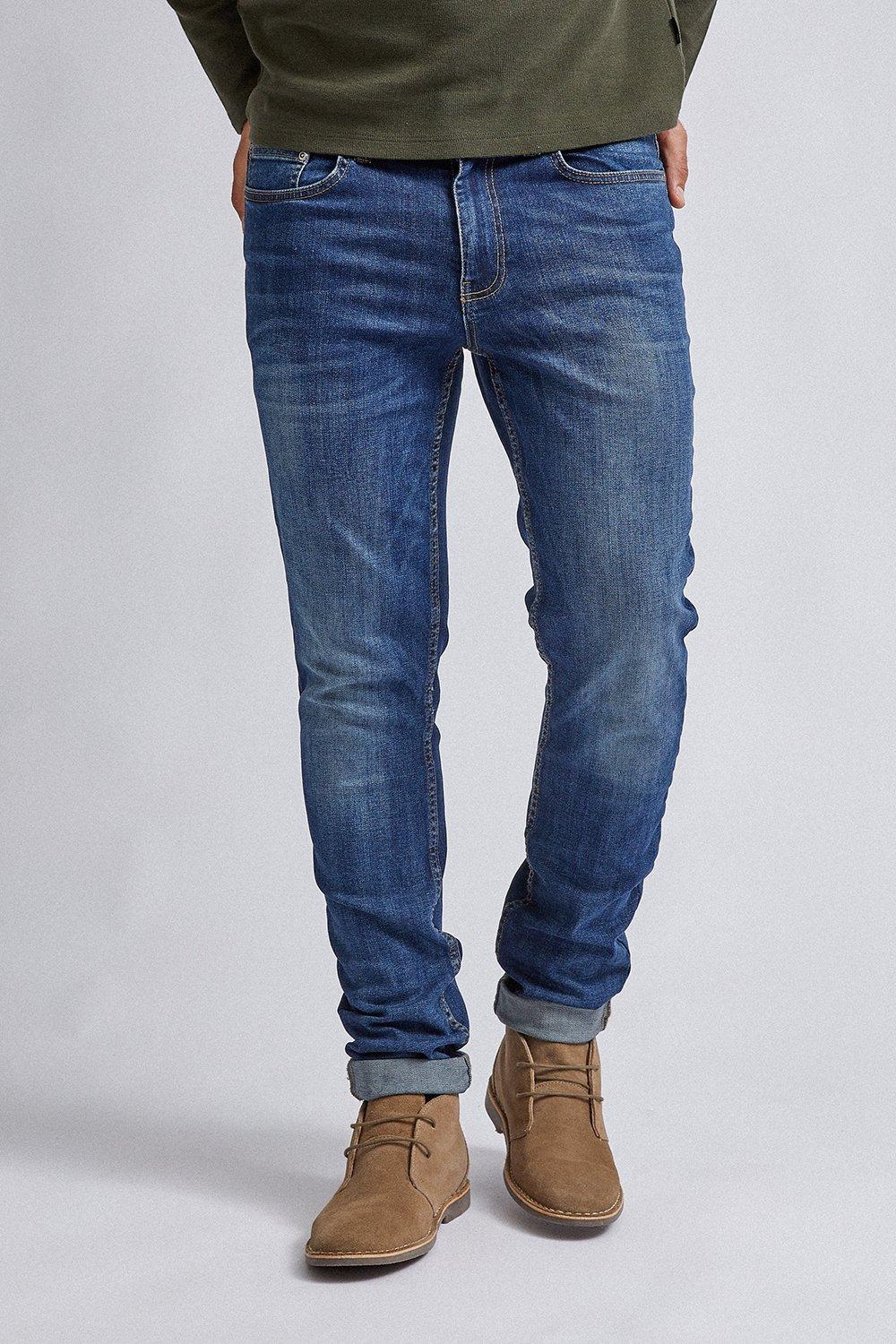 Jeans | Mid Blue Slim Fit Jeans | Burton